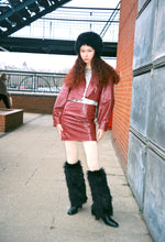 Load image into Gallery viewer, Vinyl Cropped Vegan-leather Jacket

