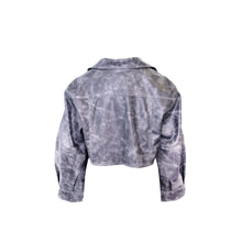 Load image into Gallery viewer, Charcoal Frosted Cropped Leather Jacket
