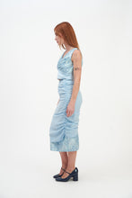 Load image into Gallery viewer, Soft Blue Lace Gather Skirt
