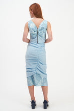 Load image into Gallery viewer, Soft Blue Lace Gather Skirt
