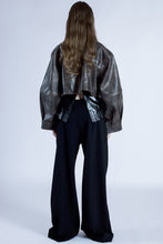 Load image into Gallery viewer, Hazel Patina Cropped Leather Jacket
