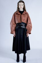 Load image into Gallery viewer, Washed Terracotta Leather Cropped Jacket
