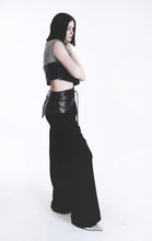 Load image into Gallery viewer, Checked Noir Mock-neck Crop Top
