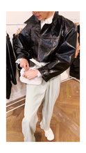 Load image into Gallery viewer, Cropped Vegan Leather Jacket
